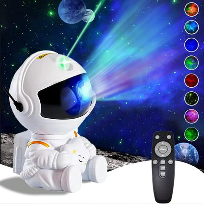 Cosmic Glow: Astronaut Star Projector with Galaxy Night Light and Nebula Display