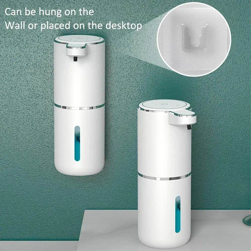 Automatic Soap Dispenser – A smart foam dispenser with a sleek modern design, featuring USB charging for convenience.