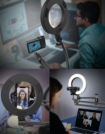 ProLite Studio: Overhead Phone Tripod with Ring Light for Video Recording and Streaming